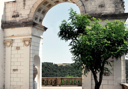 South terrace with the triumphal arch as it appears today