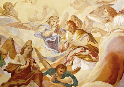 Andělský chór z fresky nad hlavním oltářem